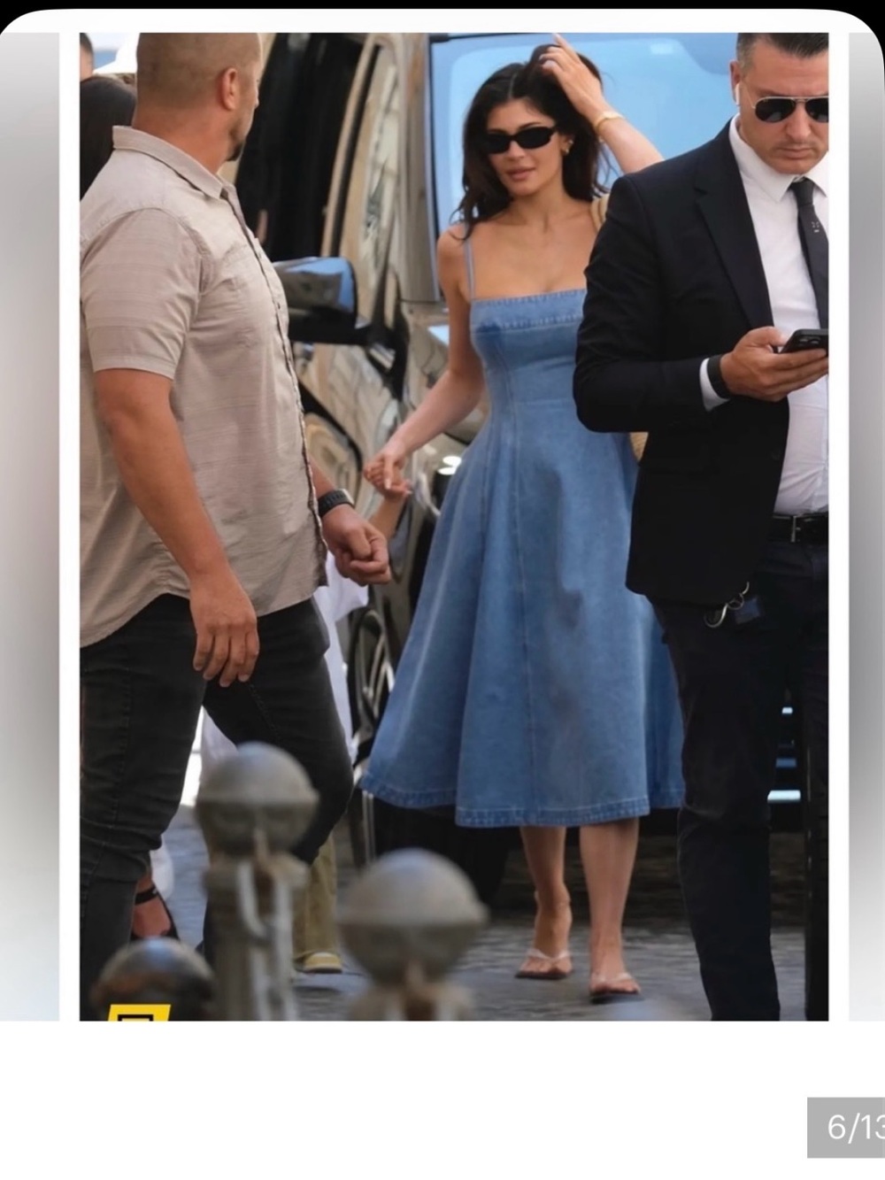 Marni Denim Midi Dress as seen on Kylie Jenner